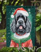 Load image into Gallery viewer, Portuguese Water Dog Christmas Garden Flag – Cozy Dog Holiday Decor with Tree &amp; Presents