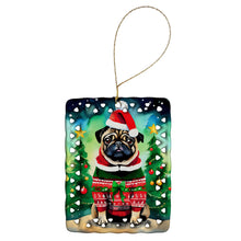 Load image into Gallery viewer, Pug Christmas Porcelain Ornament