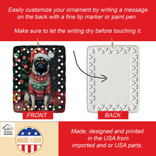 Load image into Gallery viewer, Pug Christmas Porcelain Ornament