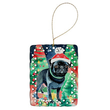 Load image into Gallery viewer, Pug Christmas Porcelain Ornament