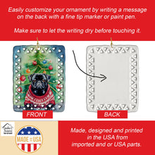 Load image into Gallery viewer, Pug Christmas Porcelain Ornament