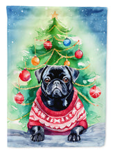 Load image into Gallery viewer, Pug Christmas Garden Flag – Cozy Dog Holiday Decor with Tree &amp; Presents