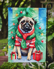 Load image into Gallery viewer, Pug Christmas Garden Flag – Cozy Dog Holiday Decor with Tree &amp; Presents
