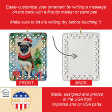 Load image into Gallery viewer, Pug Christmas Porcelain Ornament