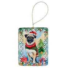 Load image into Gallery viewer, Pug Christmas Porcelain Ornament