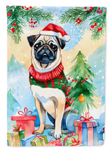 Load image into Gallery viewer, Pug Christmas Garden Flag – Cozy Dog Holiday Decor with Tree &amp; Presents