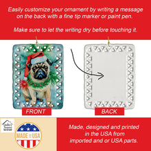 Load image into Gallery viewer, Pug Christmas Porcelain Ornament