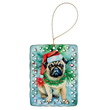 Load image into Gallery viewer, Pug Christmas Porcelain Ornament
