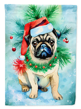 Load image into Gallery viewer, Pug Christmas Garden Flag – Cozy Dog Holiday Decor with Tree &amp; Presents