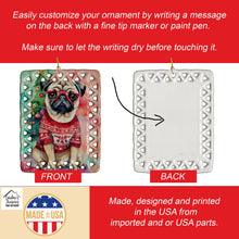 Load image into Gallery viewer, Pug Christmas Porcelain Ornament