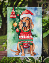 Load image into Gallery viewer, Redbone Coonhound Christmas Garden Flag – Cozy Dog Holiday Decor with Tree &amp; Presents