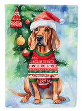 Load image into Gallery viewer, Redbone Coonhound Christmas Garden Flag – Cozy Dog Holiday Decor with Tree &amp; Presents