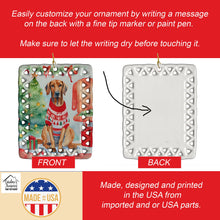 Load image into Gallery viewer, Redbone Coonhound Christmas Porcelain Ornament