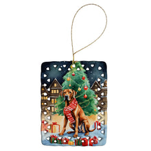 Load image into Gallery viewer, Rhodesian Ridgeback Christmas Porcelain Ornament