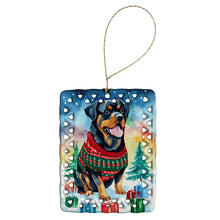 Load image into Gallery viewer, Rottweiler Christmas Porcelain Ornament