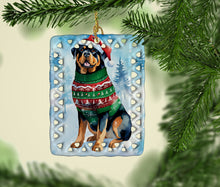 Load image into Gallery viewer, Rottweiler Christmas Porcelain Ornament