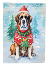 Load image into Gallery viewer, Saint Bernard Christmas Garden Flag – Cozy Dog Holiday Decor with Tree &amp; Presents