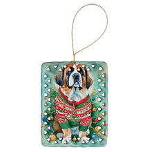 Load image into Gallery viewer, Saint Bernard Christmas Porcelain Ornament