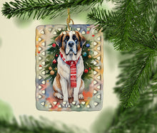 Load image into Gallery viewer, Saint Bernard Christmas Porcelain Ornament
