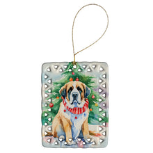 Load image into Gallery viewer, Saint Bernard Christmas Porcelain Ornament