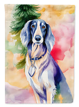 Load image into Gallery viewer, Saluki Christmas House Flag