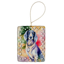 Load image into Gallery viewer, Saluki Christmas Porcelain Ornament