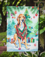 Load image into Gallery viewer, Saluki Christmas Garden Flag – Cozy Dog Holiday Decor with Tree &amp; Presents