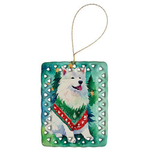 Load image into Gallery viewer, Samoyed Christmas Porcelain Ornament