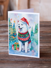 Load image into Gallery viewer, Samoyed Christmas Greeting Cards - Blank Note Cards – 8-Pack of Artist-Designed Cards with Envelopes