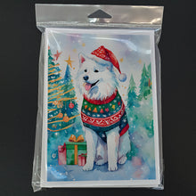 Load image into Gallery viewer, Samoyed Christmas Greeting Cards - Blank Note Cards – 8-Pack of Artist-Designed Cards with Envelopes
