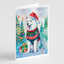 Load image into Gallery viewer, Samoyed Christmas Greeting Cards - Blank Note Cards – 8-Pack of Artist-Designed Cards with Envelopes