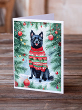 Load image into Gallery viewer, Schipperke Christmas Greeting Cards - Blank Note Cards – 8-Pack of Artist-Designed Cards with Envelopes