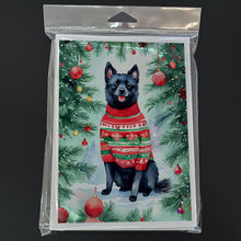 Load image into Gallery viewer, Schipperke Christmas Greeting Cards - Blank Note Cards – 8-Pack of Artist-Designed Cards with Envelopes