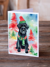 Load image into Gallery viewer, Schnauzer Christmas Greeting Cards - Blank Note Cards – 8-Pack of Artist-Designed Cards with Envelopes