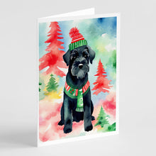 Load image into Gallery viewer, Schnauzer Christmas Greeting Cards - Blank Note Cards – 8-Pack of Artist-Designed Cards with Envelopes