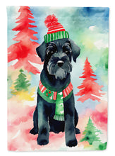 Load image into Gallery viewer, Schnauzer Christmas Garden Flag – Cozy Dog Holiday Decor with Tree &amp; Presents