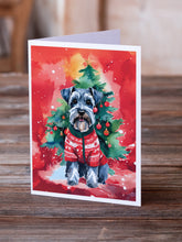 Load image into Gallery viewer, Schnauzer Christmas Greeting Cards - Blank Note Cards – 8-Pack of Artist-Designed Cards with Envelopes