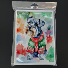 Load image into Gallery viewer, Schnauzer Christmas Greeting Cards - Blank Note Cards – 8-Pack of Artist-Designed Cards with Envelopes