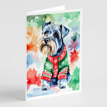 Load image into Gallery viewer, Schnauzer Christmas Greeting Cards - Blank Note Cards – 8-Pack of Artist-Designed Cards with Envelopes
