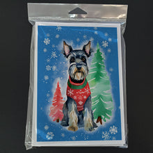 Load image into Gallery viewer, Schnauzer Christmas Greeting Cards - Blank Note Cards – 8-Pack of Artist-Designed Cards with Envelopes