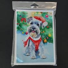 Load image into Gallery viewer, Schnauzer Christmas Greeting Cards - Blank Note Cards – 8-Pack of Artist-Designed Cards with Envelopes