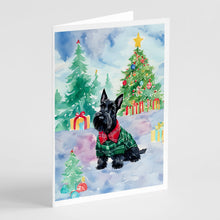 Load image into Gallery viewer, Scottish Terrier Christmas Greeting Cards - Blank Note Cards – 8-Pack of Artist-Designed Cards with Envelopes