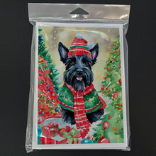 Load image into Gallery viewer, Scottish Terrier Christmas Greeting Cards - Blank Note Cards – 8-Pack of Artist-Designed Cards with Envelopes