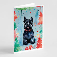 Load image into Gallery viewer, Scottish Terrier Christmas Greeting Cards - Blank Note Cards – 8-Pack of Artist-Designed Cards with Envelopes
