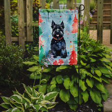 Load image into Gallery viewer, Scottish Terrier Christmas Garden Flag – Cozy Dog Holiday Decor with Tree &amp; Presents