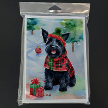 Load image into Gallery viewer, Scottish Terrier Christmas Greeting Cards - Blank Note Cards – 8-Pack of Artist-Designed Cards with Envelopes