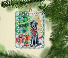 Load image into Gallery viewer, Scottish Deerhound Christmas Porcelain Ornament