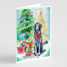 Load image into Gallery viewer, Scottish Deerhound Christmas Greeting Cards - Blank Note Cards – 8-Pack of Artist-Designed Cards with Envelopes