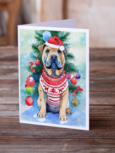 Load image into Gallery viewer, Shar Pei Christmas Greeting Cards - Blank Note Cards – 8-Pack of Artist-Designed Cards with Envelopes