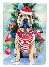 Load image into Gallery viewer, Shar Pei Christmas Garden Flag – Cozy Dog Holiday Decor with Tree &amp; Presents